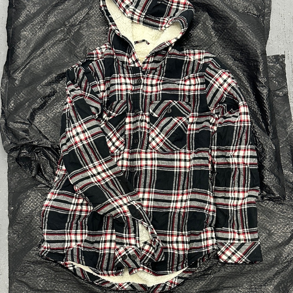 Boston Traders Black and Red Plaid Button Down Shirt